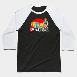 Retro Cats (Black Print) Baseball T-Shirt